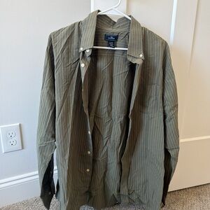 Dockers Men's Green Striped Button down